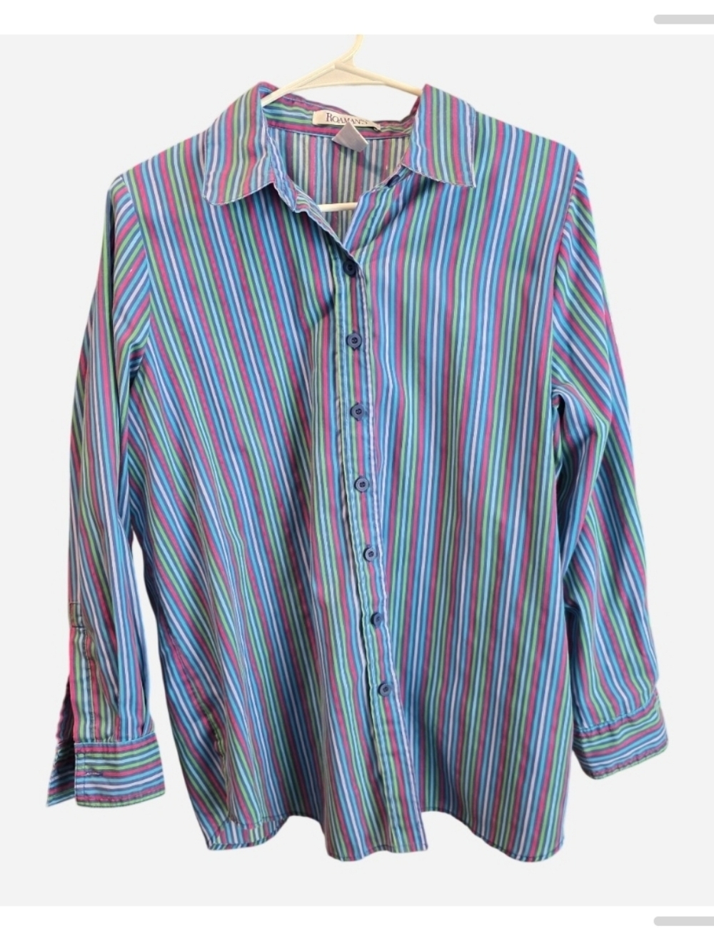Vintage Roaman's Vintage Multicolor Stripe Button-Up Shirt